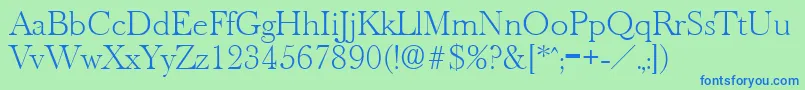 OldbaskervilleXlight Font – Blue Fonts on Green Background