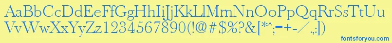 OldbaskervilleXlight Font – Blue Fonts on Yellow Background