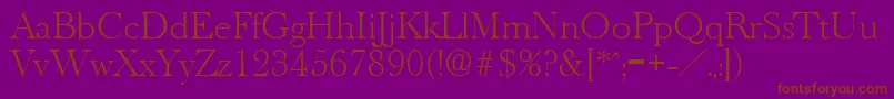 OldbaskervilleXlight Font – Brown Fonts on Purple Background