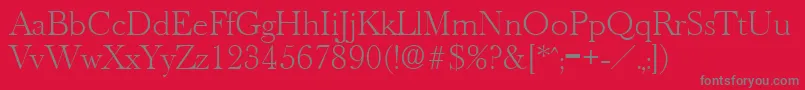 Шрифт OldbaskervilleXlight – серые шрифты на красном фоне