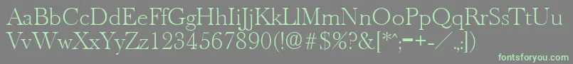 OldbaskervilleXlight Font – Green Fonts on Gray Background