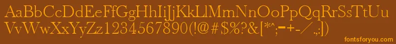 OldbaskervilleXlight Font – Orange Fonts on Brown Background