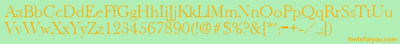 OldbaskervilleXlight Font – Orange Fonts on Green Background