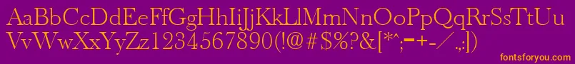 OldbaskervilleXlight Font – Orange Fonts on Purple Background