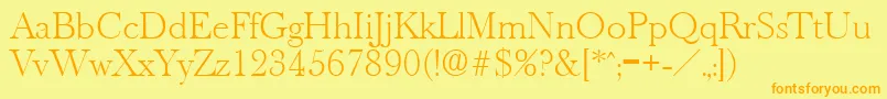 OldbaskervilleXlight Font – Orange Fonts on Yellow Background