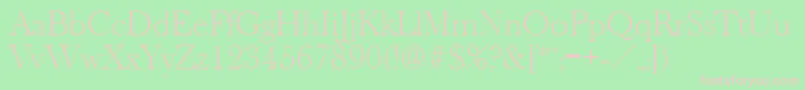 OldbaskervilleXlight Font – Pink Fonts on Green Background