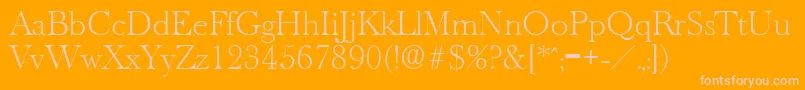 OldbaskervilleXlight Font – Pink Fonts on Orange Background