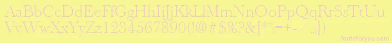 OldbaskervilleXlight Font – Pink Fonts on Yellow Background