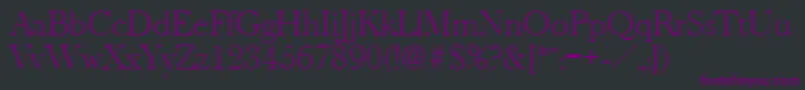 OldbaskervilleXlight Font – Purple Fonts on Black Background