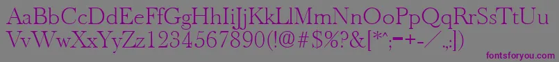 OldbaskervilleXlight Font – Purple Fonts on Gray Background