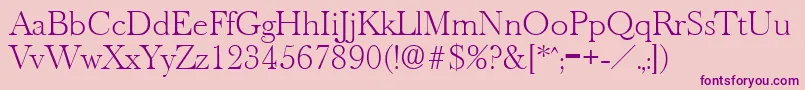 OldbaskervilleXlight Font – Purple Fonts on Pink Background