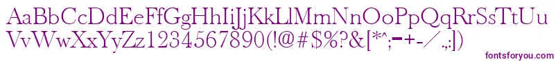 OldbaskervilleXlight Font – Purple Fonts on White Background