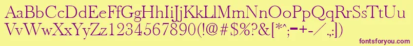 OldbaskervilleXlight Font – Purple Fonts on Yellow Background
