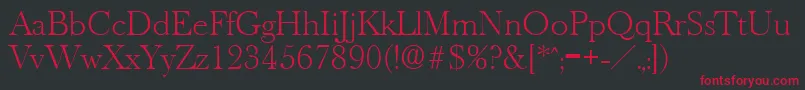 OldbaskervilleXlight Font – Red Fonts on Black Background