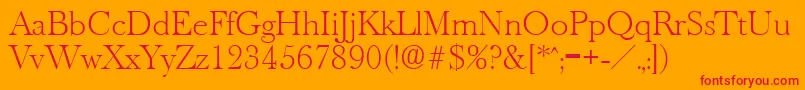OldbaskervilleXlight Font – Red Fonts on Orange Background