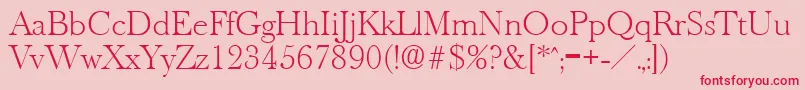 OldbaskervilleXlight Font – Red Fonts on Pink Background