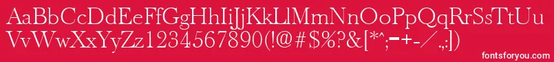 OldbaskervilleXlight Font – White Fonts on Red Background