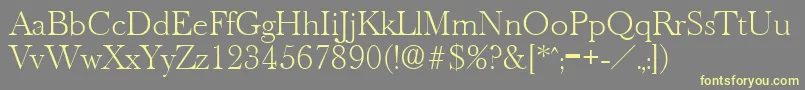 OldbaskervilleXlight Font – Yellow Fonts on Gray Background