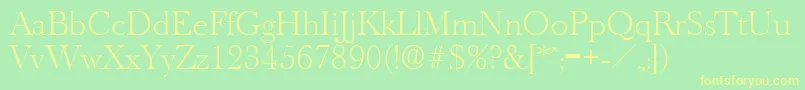 OldbaskervilleXlight Font – Yellow Fonts on Green Background