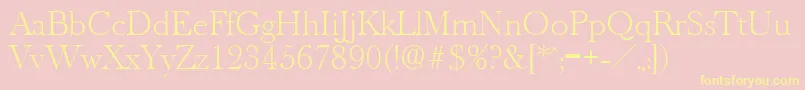 OldbaskervilleXlight Font – Yellow Fonts on Pink Background