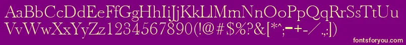 OldbaskervilleXlight Font – Yellow Fonts on Purple Background