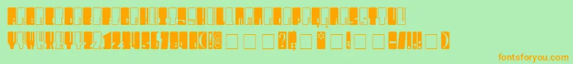 KingthingsWrecktangle-Schriftart – Orangefarbene Schriften auf grünem Hintergrund