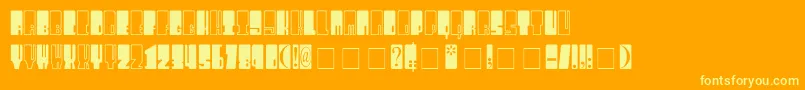 KingthingsWrecktangle Font – Yellow Fonts on Orange Background