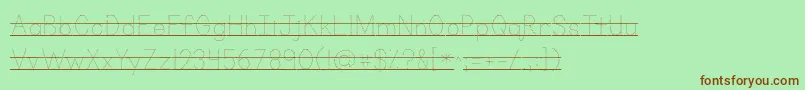 Шрифт Kgprimarydotslinedalt – коричневые шрифты на зелёном фоне