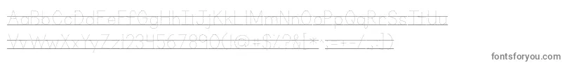 フォントKgprimarydotslinedalt – 白い背景に灰色の文字