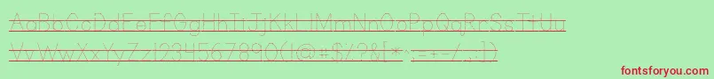 Kgprimarydotslinedalt Font – Red Fonts on Green Background