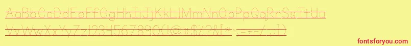 Kgprimarydotslinedalt Font – Red Fonts on Yellow Background