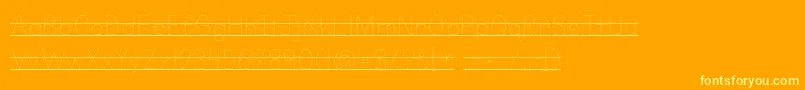 Kgprimarydotslinedalt Font – Yellow Fonts on Orange Background