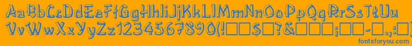 フォントWinonaRegular – オレンジの背景に青い文字