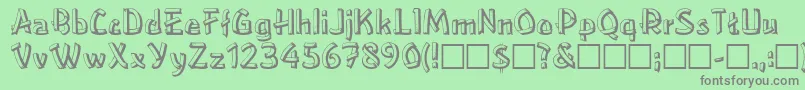 フォントWinonaRegular – 緑の背景に灰色の文字