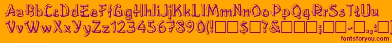 WinonaRegular Font – Purple Fonts on Orange Background