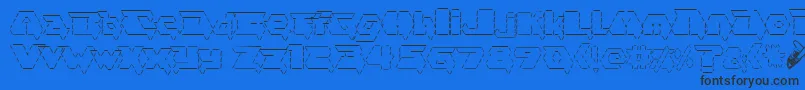 Шрифт Asciid.Fontvir.Us – чёрные шрифты на синем фоне