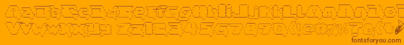 Asciid.Fontvir.Us-Schriftart – Braune Schriften auf orangefarbenem Hintergrund