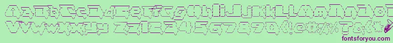 Czcionka Asciid.Fontvir.Us – fioletowe czcionki na zielonym tle