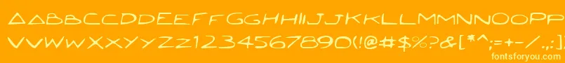 Weitere Informationen zur Jettaf-Schriftart Jettaf-Schriftart – Gelbe Schriften auf orangefarbenem Hintergrund