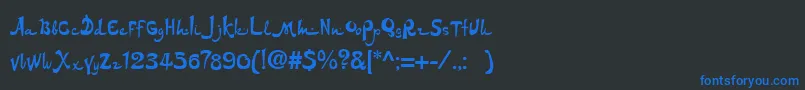 Dsarabic Font – Blue Fonts on Black Background
