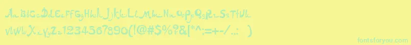 Dsarabic Font – Green Fonts on Yellow Background