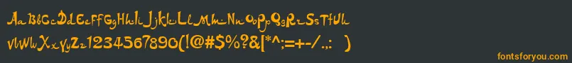 フォントDsarabic – 黒い背景にオレンジの文字