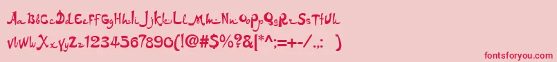 フォントDsarabic – ピンクの背景に赤い文字