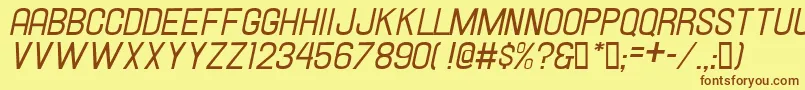 HallandaleItalicJl Font – Brown Fonts on Yellow Background