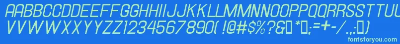 HallandaleItalicJl Font – Green Fonts on Blue Background