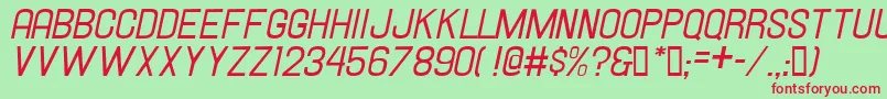 HallandaleItalicJl Font – Red Fonts on Green Background