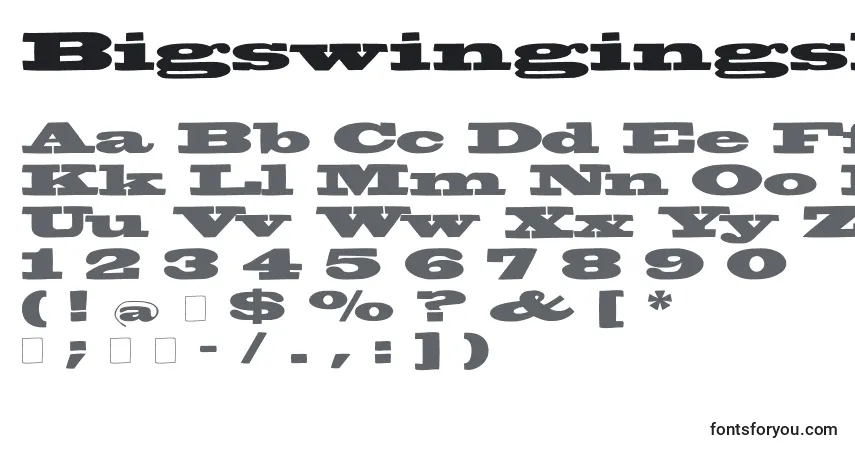 Schriftart Bigswingingslabs – Alphabet, Zahlen, spezielle Symbole