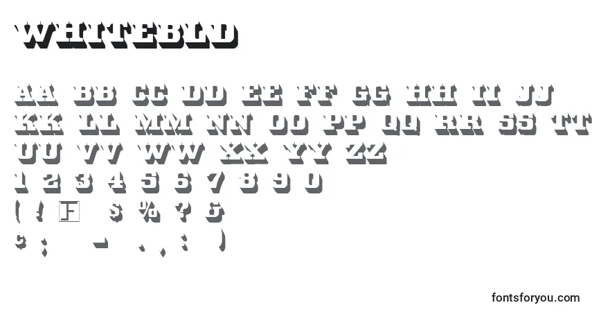 Schriftart Whitebld – Alphabet, Zahlen, spezielle Symbole