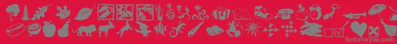 フォントDfincidentals – 赤い背景に灰色の文字