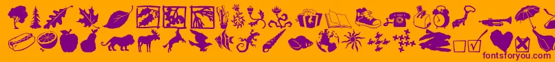 Dfincidentals Font – Purple Fonts on Orange Background